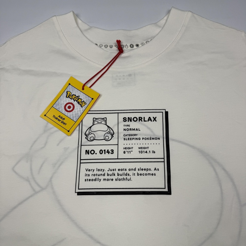 Pokemon Snorlax Shirt Mens XL White Graphic T-Shirt Tee Target Adult Trainer